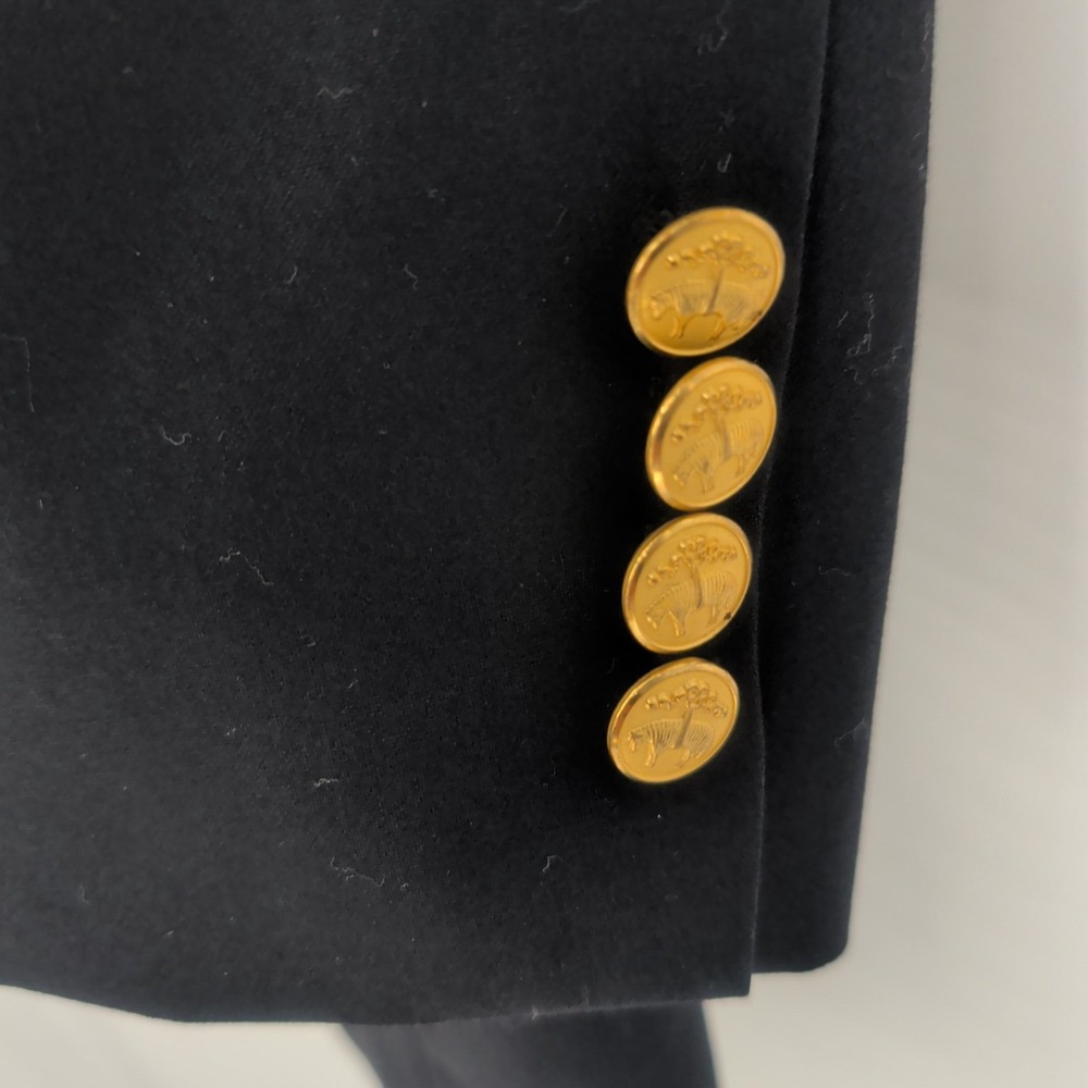 Brooks Brothers Brooksease Ing Loro Piana Gold Buttons Wool Blazer Navy Blue 43L - Picture 7 of 15